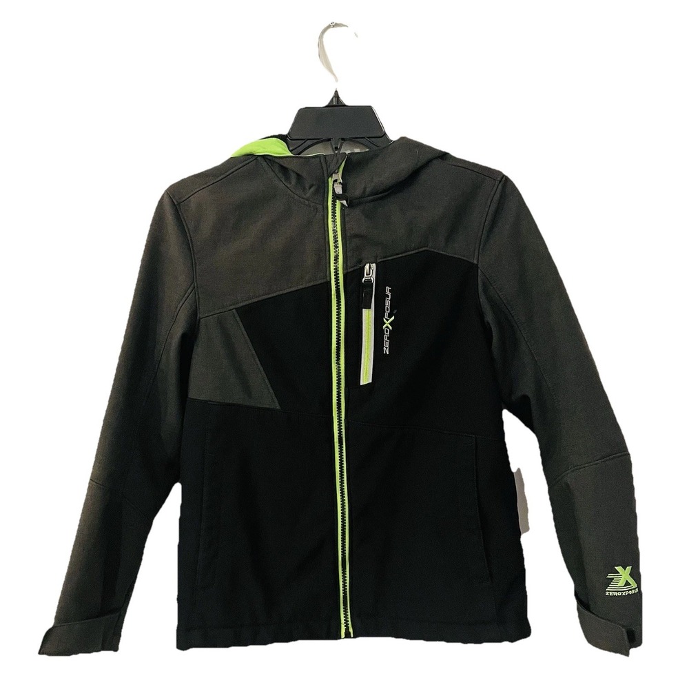 ZeroXposure Boys Large 14 16 Jacket Zip Water Wind Resistant Hood Snow Coat L